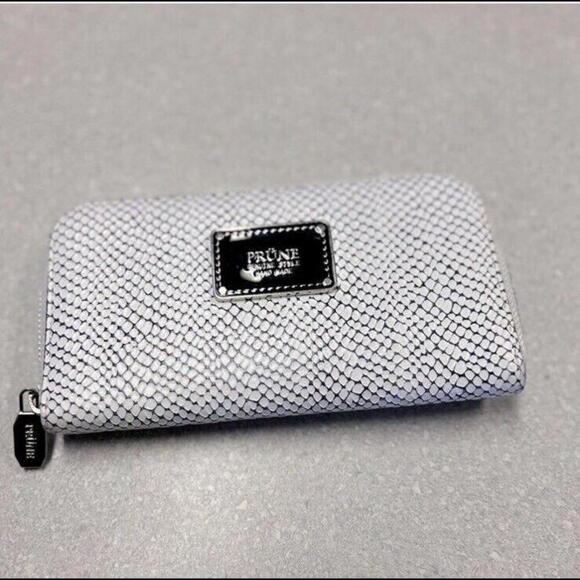 PRUNE Leather Wallet Snakeskin White Handmade Made by Hand - Picture 1 of 7
